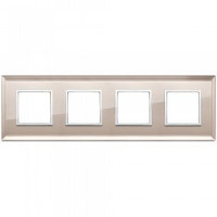 Vimar Накладка Eikon Evo на 8 модулей (2+2+2+2) расстояние между центрами 71мм, бронзовое зеркало, 21669.75