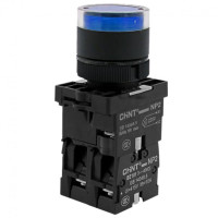 Кнопка управления NP2-BW3665 1НО+1НЗ , синяя, AC/DC230В(LED) IP40, Chint, 574751
