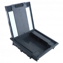 Donel Лючок в пол 16 мод. (8 мод. 45х45 мм.) верт. установка, глубина 50мм, крышка ABS + гальванизированная стальная вставка, DFB16SRD