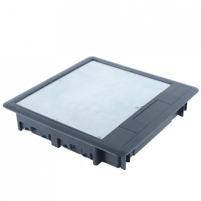 Donel Лючок в пол 16 мод. (8 мод. 45х45 мм.) верт. установка, глубина 50мм, крышка ABS + гальванизированная стальная вставка, DFB16SRD