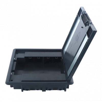 Donel Лючок в пол 16 мод. (8 мод. 45х45 мм.) верт. установка, глубина 50мм, крышка ABS + гальванизированная стальная вставка, DFB16SRD