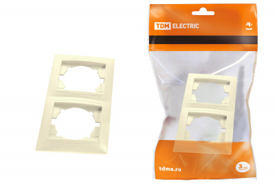 Рамка 2-х постовая вертикальная сл. кость "Лама" TDM Electric, SQ1815-0133