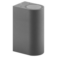 Светильник садово-парковый, 230V 2*GU10, DH015, серый (на стену), Feron 11884