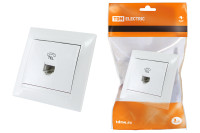 Розетка телефонная RJ11  белая "Лама" TDM Electric, SQ1815-0015