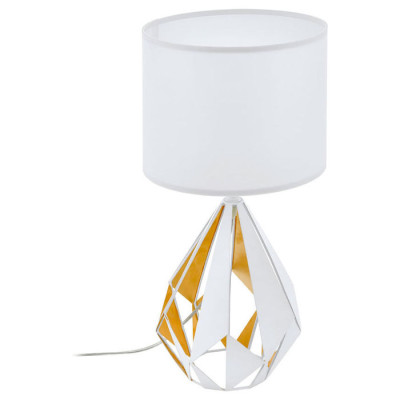 43078 Настольная лампа CARLTON 5, 1x60W (E27), ?250, H510, сталь, белый, медово-золотистый/текстиль,