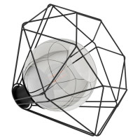 43484 Настольная лампа VERNHAM, 1х60W(E27), ?325, H250, сталь, черный// стекло с напыл, черный-прозра, 43484