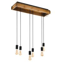 43592 Подвесной потолочный светильник (люстра) WOOTTON, 6Х40W, E27, L810, B220, H1100, сталь/дерево,