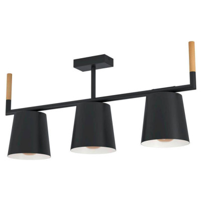 43611 Подвесной потолочный светильник (люстра) LACEY, 3Х40W, E27, L780, B160, H335, сталь//дерево, че