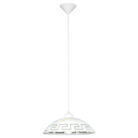 82786 Подвес VETRO, 1х60W (E27), ?350, H1100, пластик, белый//стекло, белый, коричневый, 82786