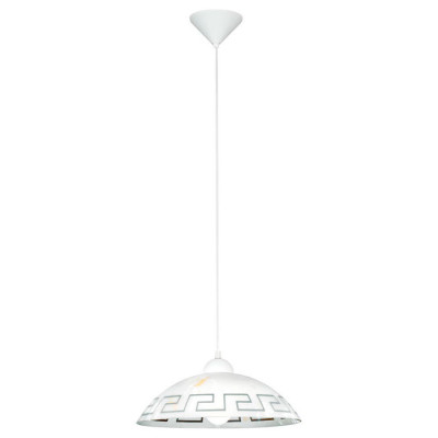 82786 Подвес VETRO, 1х60W (E27), ?350, H1100, пластик, белый//стекло, белый, коричневый, 82786