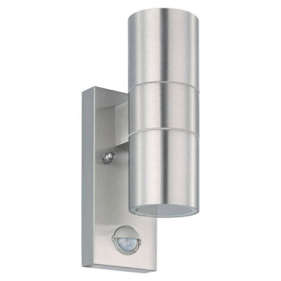 32898 Уличный светод. светильник настенный RIGA 5 с датч. движения, 2х3W(GU10), H215, 100°, 10-720 с