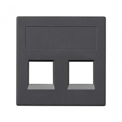 Simon Cima 500 Графит Адаптер для 2 шт RJ-45 CJ545.., CJ645.., CJ6A45F, 50х50мм,, 50000189-038