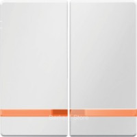 16276089 - Клавиши выключателя с оранжевой линзой, Q.1, цвет: полярная белизна, с эффектом бархата, Berker