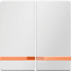 16276089 - Клавиши выключателя с оранжевой линзой, Q.1, цвет: полярная белизна, с эффектом бархата, Berker