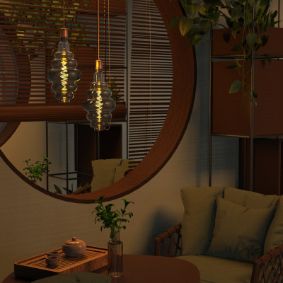 Лампа Gauss Filament Honeycomb 8.5W 165lm 1800К Е27 gray LED 1/2, 161802005