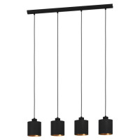 900148 Подвес ZARAGOZA, 4x28W(E27), сталь, черный, текстиль, черн, золотой