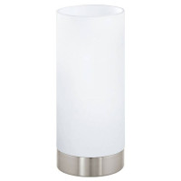 95775 Наст. лампа DAMASCO 1, 1х60W(E27), ?100, H215, сталь, никель матовый/сатиновое стекло, белый