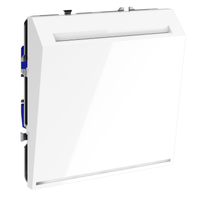 Выключатель встраиваемый VOLTUM S70 карточный 16А, (белый глянцевый), VLS010701