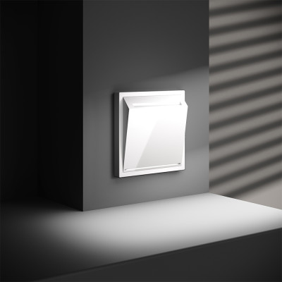 Выключатель встраиваемый VOLTUM S70 карточный 16А, (белый глянцевый), VLS010701