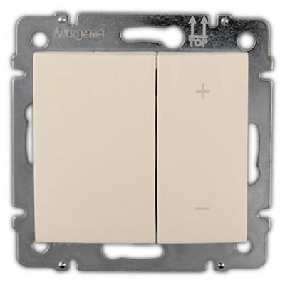 774162 - Valena Светорегулятор кнопочный (вкл./выкл; +/-) 40-400Вт., сл. кость, Legrand