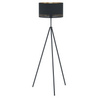 99279 Торшер ESTEPERRA, 1x40W(E27), ?380, H1405, осн.?645 сталь, черный/текстиль, черный, золотой