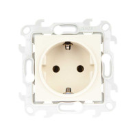 Simon Розетка 2К+З Schuko без штор, сл кость, 2450434-031