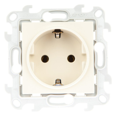 Simon Розетка 2К+З Schuko без штор, сл кость, 2450434-031