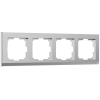 Werkel W0041865/ Рамка на 4 поста Stark (серебряный матовый), a063456
