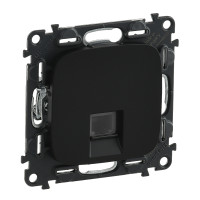 Legrand Valena ALLURE.Телефонная розетка RJ11 одиночная.С лицевой панелью.Антрацит, 753948