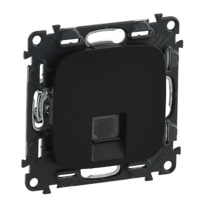 Legrand Valena ALLURE.Телефонная розетка RJ11 одиночная.С лицевой панелью.Антрацит, 753948