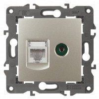 ЭРА 14-3110-04 Elegance Шампань Розетка двойная RJ45+TV