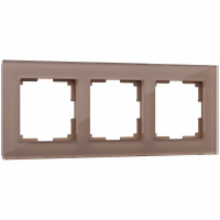 Werkel W0031142/ Рамка на 3 поста Favorit (латте, стекло), a058820