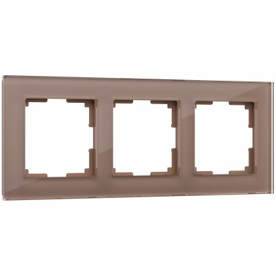 Werkel W0031142/ Рамка на 3 поста Favorit (латте, стекло), a058820