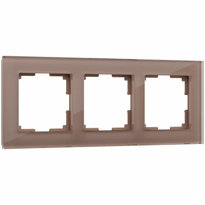 Werkel W0031142/ Рамка на 3 поста Favorit (латте, стекло), a058820