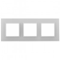 Эра Elegance Рамка для розеток и выключателей 14-5103-01 на 3 поста, стекло, белый+белый