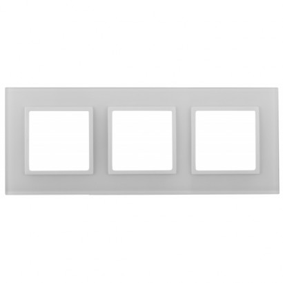 Эра Elegance Рамка для розеток и выключателей 14-5103-01 на 3 поста, стекло, белый+белый