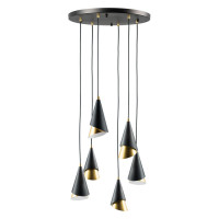 Lightstar 757060 (MD9700-6A ) Люстра CONE 6х40W E14 ЧЕРНЫЙ /ЗОЛОТО (в комплекте)