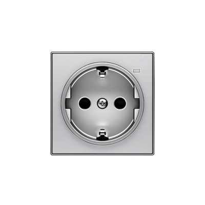8588.8 PL - Накладка для розетки SCHUKO с линзой для контрольной подсветки, серия SKY, цвет серебристый алюминий - 2CLA858880A1301