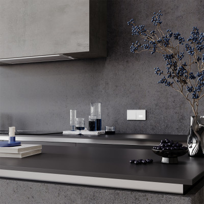 Выключатель встраиваемый VOLTUM S70 одноклавишный 10А, (белый матовый), VLS010102