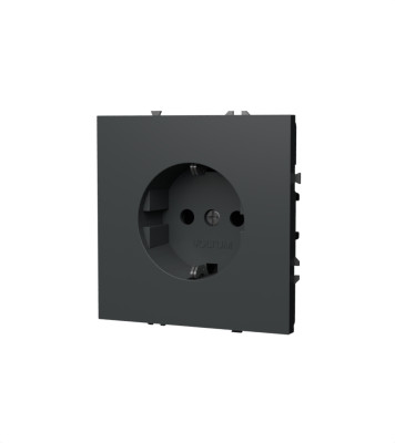 Розетка встраиваемая VOLTUM S70 с заземлением 16А, (титан), VLS040106