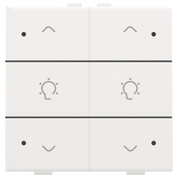 Niko Home Control Пластик Белая сталь Кнопка  управления двухканального диммера, LED подсветка, 154-52046