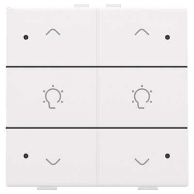 Niko Home Control Пластик Белая сталь Кнопка  управления двухканального диммера, LED подсветка, 154-52046