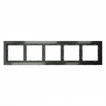 Рамка стеклянная VOLTUM S70 на 5 постов, (титан, стекло), VLS110506