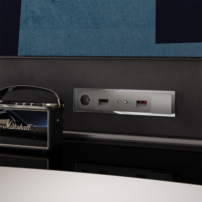 Рамка стеклянная VOLTUM S70 на 5 постов, (титан, стекло), VLS110506