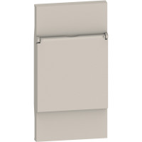 KM04P Bticino LIVING NOW. Лицевая панель с крышкой для розеток 2К+З немецкого стандарта 2 модуля.Цвет Песочный., KM04P