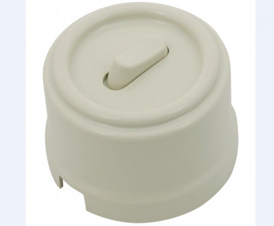 Bironi Выключатель 1-кл. проходной, пластик, цвет Слоновая кость (клавишный), B1-221-211