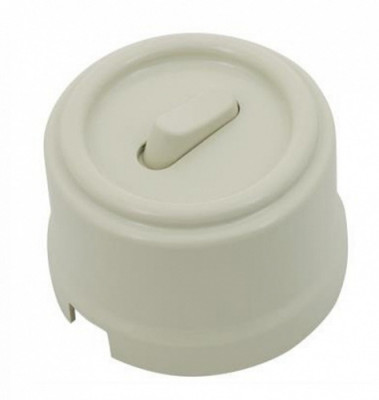 BIRONI Лизетта Пластик Слоновая кость Выключатель проходной 1-кл (клавишный), B1-221-211