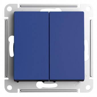 ATN001173 - ATLASDESIGN 2-клавишный ПЕРЕКРЕСТНЫЙ ПЕРЕКЛЮЧАТЕЛЬ, сх.7+7, 10АХ, механизм, АКВАМАРИН, Systeme Electric
