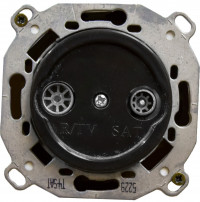 Bironi Розетка TV/R-SAT проходная (скрытый монтаж), Черный, B3-304-23