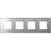 Vimar Накладка на Eikon Exe на 8 модулей (2+2+2+2) расстояние между центрами 71мм, ледяное серебро, 22669.75